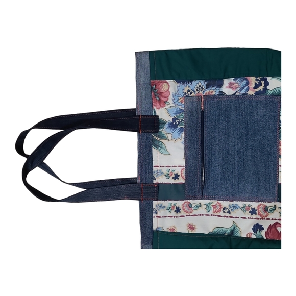 Upcycled Denim Patchwork Tote Bag - Picture 10 of 11